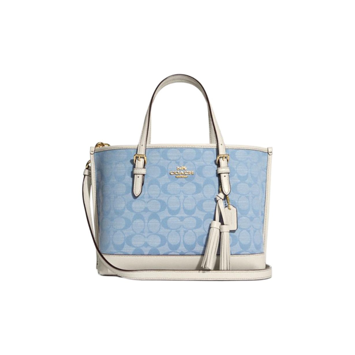 Tote Bag Leather Monogram - COACH Canvas With Leather Tote Bag,