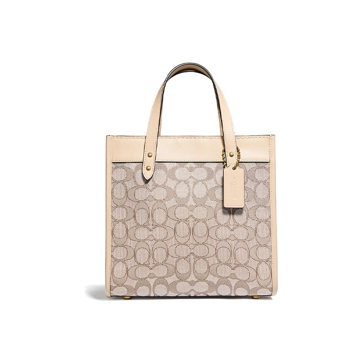 Tote Bag Leather Monogram - COACH Field Fabric With Leather Tote