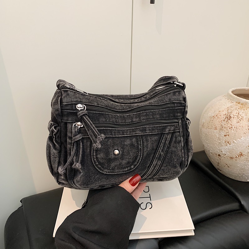 Street Style Retro Blue Denim  - Luxury Bags Vip review and price