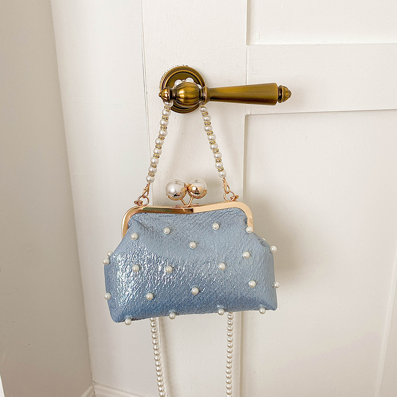 Glitter Pearl Decor Kiss Lock  - Luxury Bags Affordable review and price